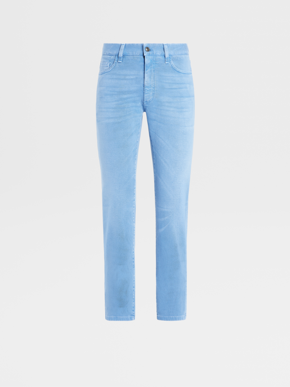 Blue Cotton 5-pocket Jeans